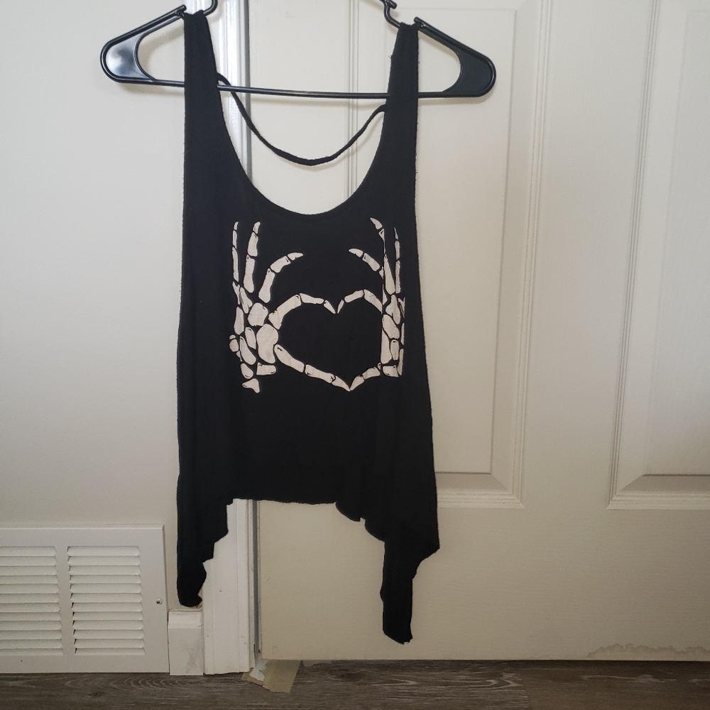 Skull hands crop top